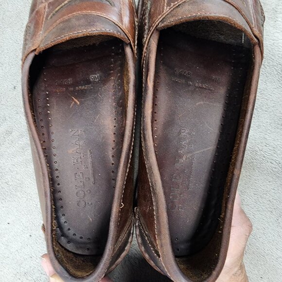 Cole Haan Shoes Mens Size 9 Country Brown Leather Slip On Loafers
